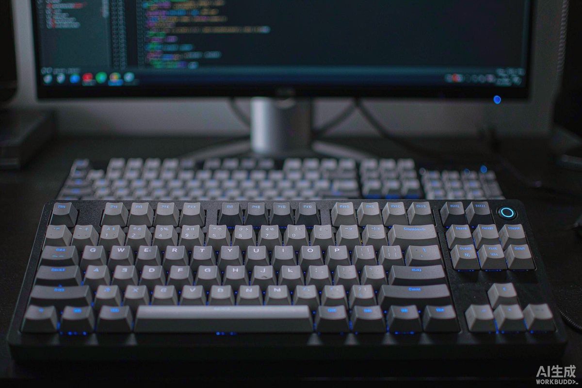 开发者在电脑前编写 API 接入代码